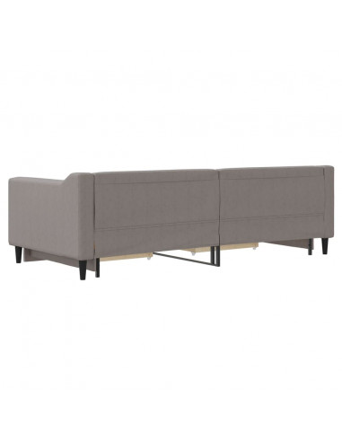 Divano Letto Estraibile con Cassetti Tortora 90x200 cm Tessuto