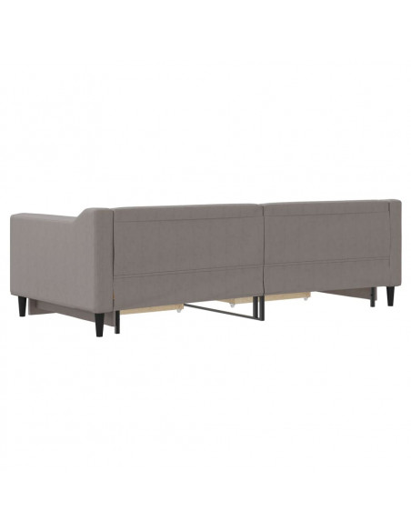 Divano Letto Estraibile con Cassetti Tortora 90x200 cm Tessuto