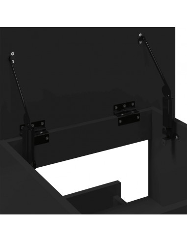 Leggio con Ruote e Cassetto Nero 55x55x107 cm in Multistrato