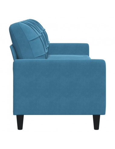 Divano a 3 Posti Blu 210 cm in Velluto