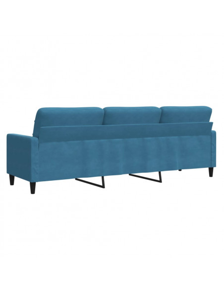 Divano a 3 Posti Blu 210 cm in Velluto