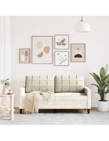 Divano a 2 Posti crema 140 cm in Velluto