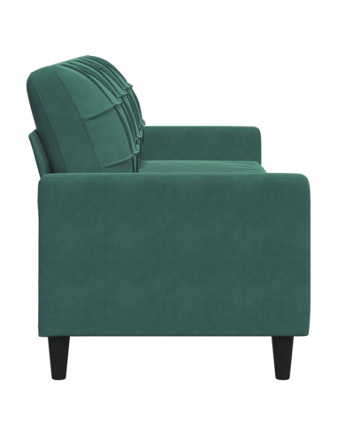 Divano a 3 Posti Verde Scuro 210 cm in Velluto