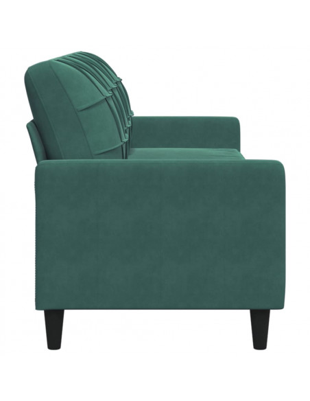 Divano a 3 Posti Verde Scuro 210 cm in Velluto