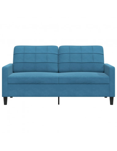 Divano a 2 Posti Blu 140 cm in Velluto