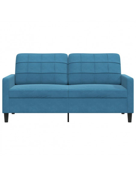 Divano a 2 Posti Blu 140 cm in Velluto