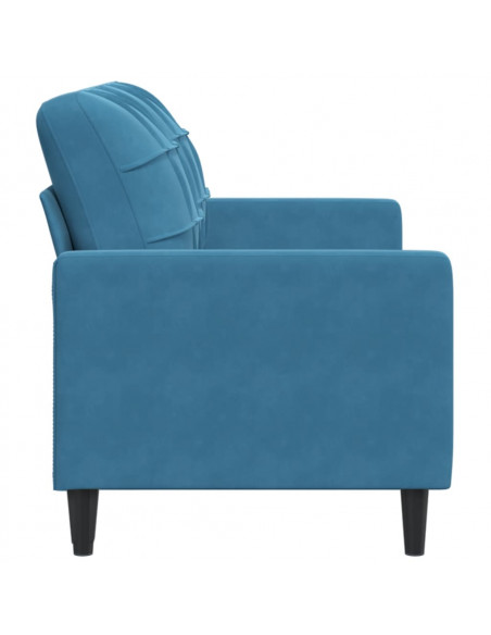 Divano a 2 Posti Blu 140 cm in Velluto