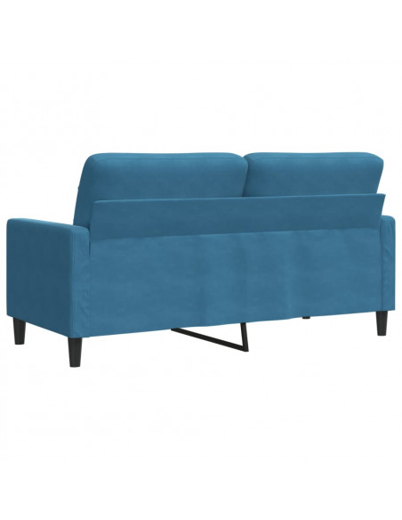 Divano a 2 Posti Blu 140 cm in Velluto
