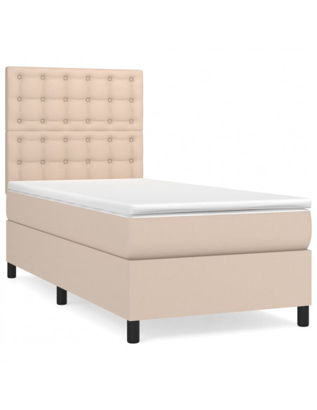 Giroletto a Molle con Materasso Cappuccino 80x200 cm Similpelle