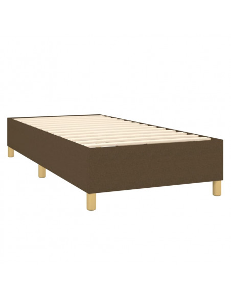 Giroletto a Molle con Materasso Marrone Scuro 80x200 cm Tessuto