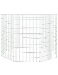 Conigliera con 8 Pannelli 54x100 cm Ferro Zincato