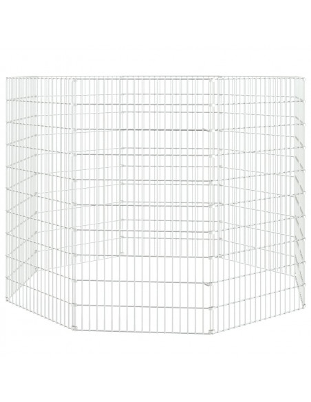 Conigliera con 8 Pannelli 54x100 cm Ferro Zincato
