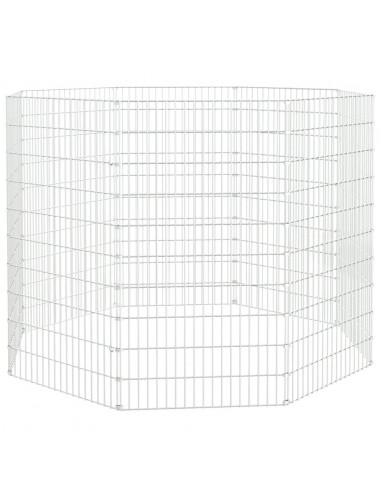 Conigliera con 8 Pannelli 54x100 cm Ferro Zincato