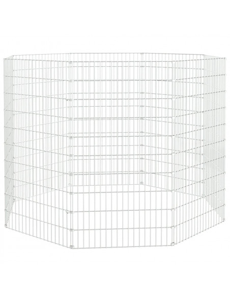 Conigliera con 8 Pannelli 54x100 cm Ferro Zincato