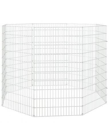 Conigliera con 8 Pannelli 54x100 cm Ferro Zincato