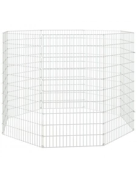 Conigliera con 8 Pannelli 54x100 cm Ferro Zincato