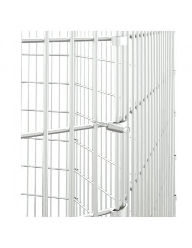 Conigliera con 8 Pannelli 54x100 cm Ferro Zincato