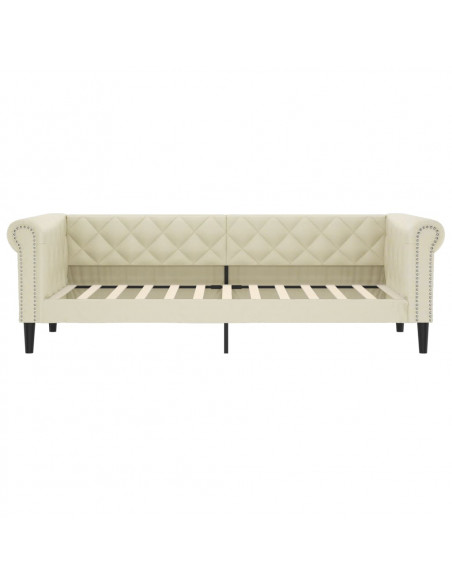 Divano Letto Estraibile con Cassetti Crema 90x200 cm Similpelle