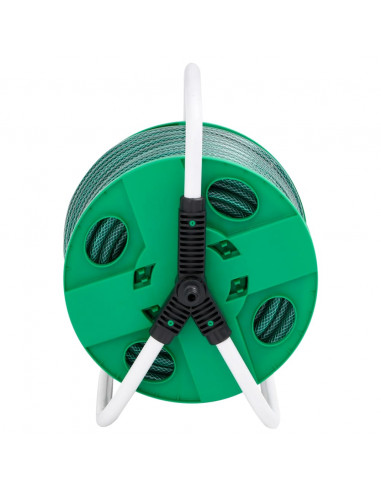 Avvolgitubo Autonomo Verde con Set Raccordi Tubo 0,5" 30 m PVC