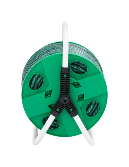 Avvolgitubo Autonomo Verde con Set Raccordi Tubo 0,5" 30 m PVC
