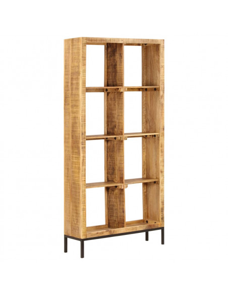 Libreria 80x25x175 cm in Legno Massello di Mango