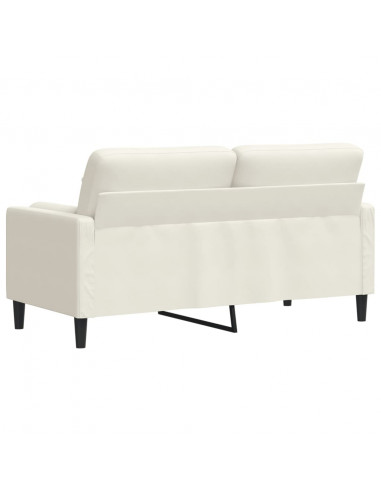 Divano a 2 Posti con Cuscini Crema 140 cm in Velluto