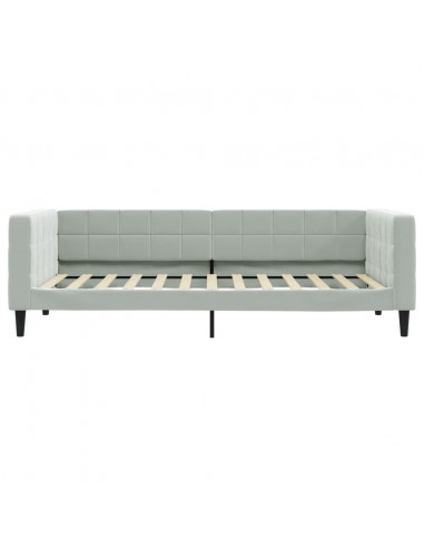 Letto da Giorno Grigio Chiaro 100x200 cm in Velluto