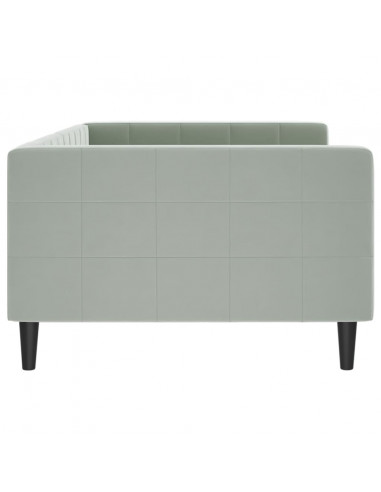 Letto da Giorno Grigio Chiaro 100x200 cm in Velluto