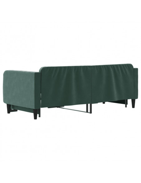 Divano Letto con Letto Estraibile Verde Scuro 90x200cm Velluto