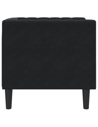 Poltrona Chesterfield Nera in Velluto