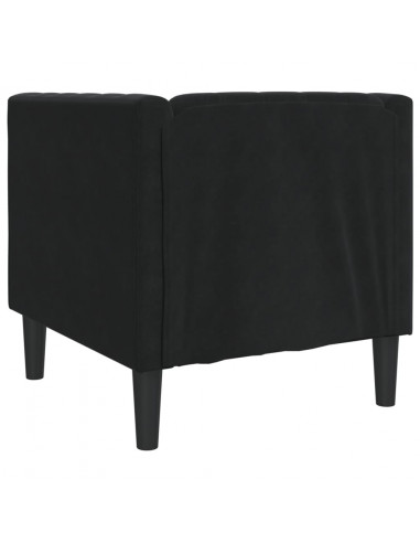 Poltrona Chesterfield Nera in Velluto