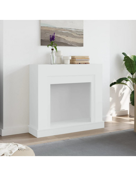 Cornice per Camino Bianca 100x30x87,5 cm in Truciolato