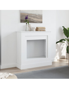 Cornice per Camino Bianca 90x30x90 cm in Truciolato 2