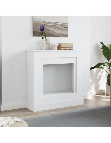 Cornice per Camino Bianca 90x30x90 cm in Truciolato