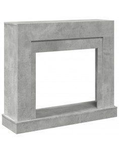 Cornice per Camino Grigio Cemento 100x30x87,5 cm in Truciolato