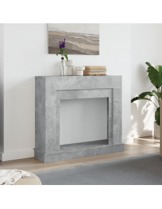 Cornice per Camino Grigio Cemento 100x30x87,5 cm in Truciolato 2