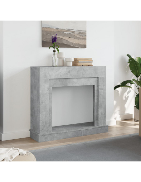 Cornice per Camino Grigio Cemento 100x30x87,5 cm in Truciolato