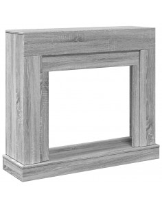 Cornice per Camino Grigio Sonoma 100x30x87,5 cm in Truciolato