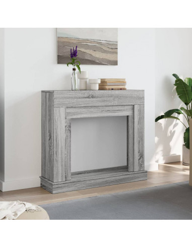 Cornice per Camino Grigio Sonoma 100x30x87,5 cm in Truciolato