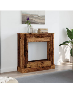 Cornice per Camino Legno Antico 90x30x90 cm in Truciolato 2