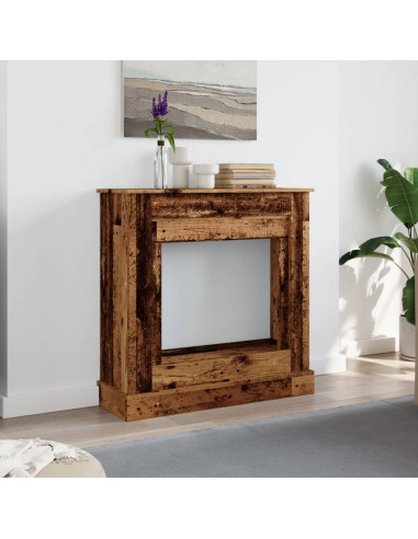 Cornice per Camino Legno Antico 90x30x90 cm in Truciolato