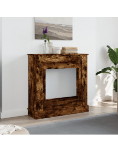 Cornice per Camino Rovere Fumo 90x30x90 cm in Truciolato 2