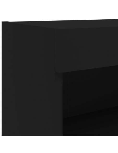 Mobili Porta TV con Luci LED 2 pz Neri 80x30x30 cm