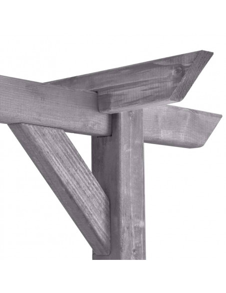 Pergolato da Giardino Grigio 200x40x205 cm in Pino Impregnato