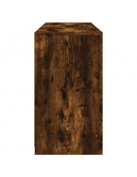 Credenza con Luci LED Rovere Fumo 123x37x67 cm