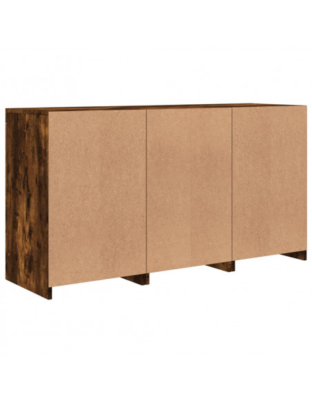 Credenza con Luci LED Rovere Fumo 123x37x67 cm
