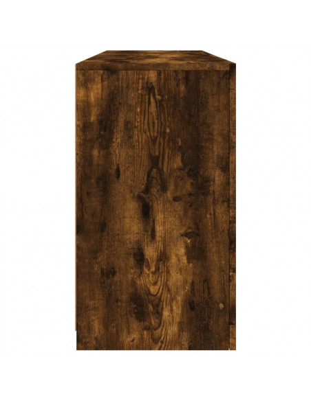 Credenza con Luci LED Rovere Fumo 163x37x67 cm