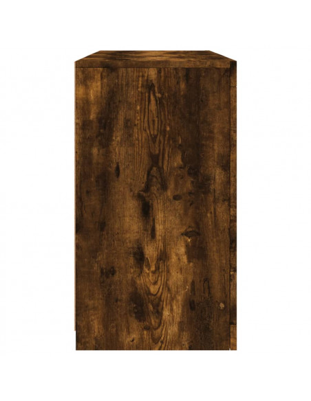 Credenza con Luci LED Rovere Fumo 123x37x67 cm