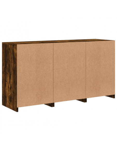Credenza con Luci LED Rovere Fumo 123x37x67 cm