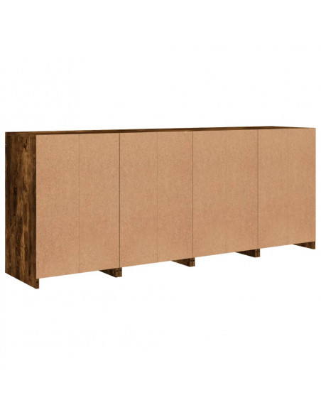 Credenza con Luci LED Rovere Fumo 164x37x67 cm